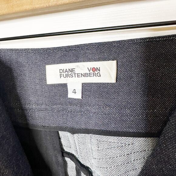 Diane Von Fursternberg High Waist Stretch Contrast Panel Denim Pants - Picture 2 of 4